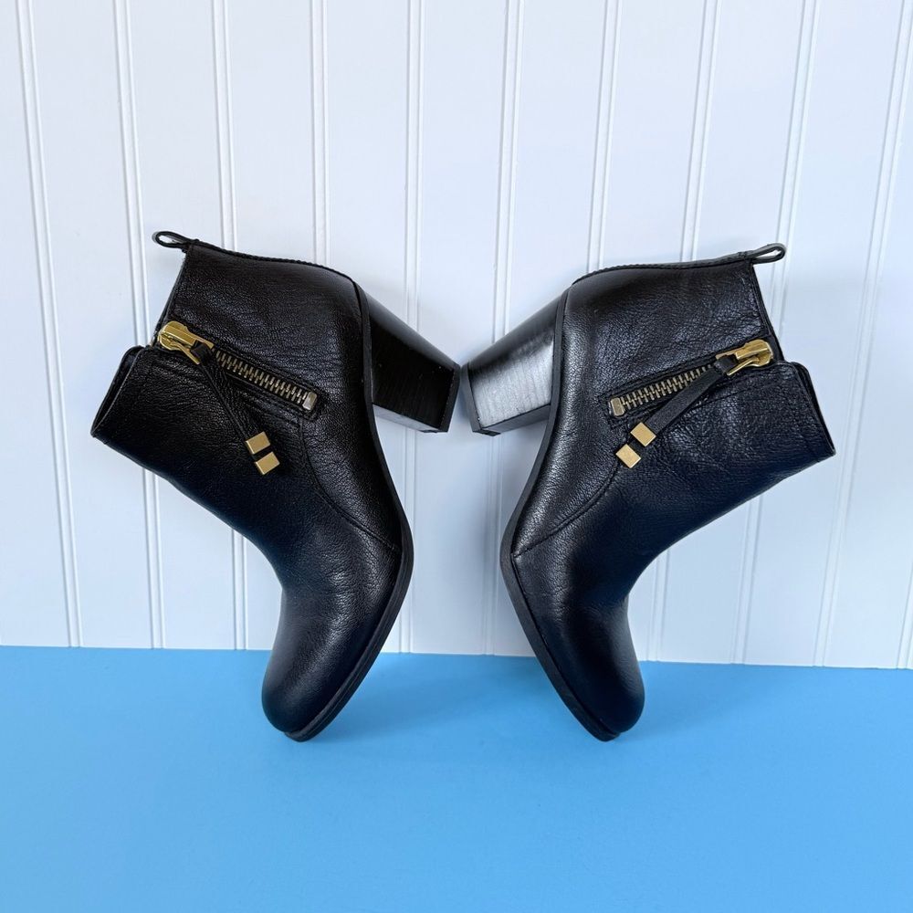 Franco Sarto Diana Dual Side Zip Leather Ankle Booties Size 7M - Picture 17 of 17